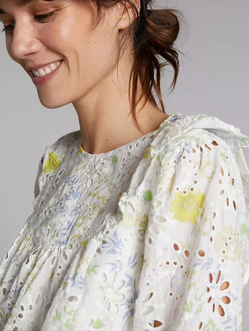 Anthropologie By Greylin White Eyelet Lace Blouse